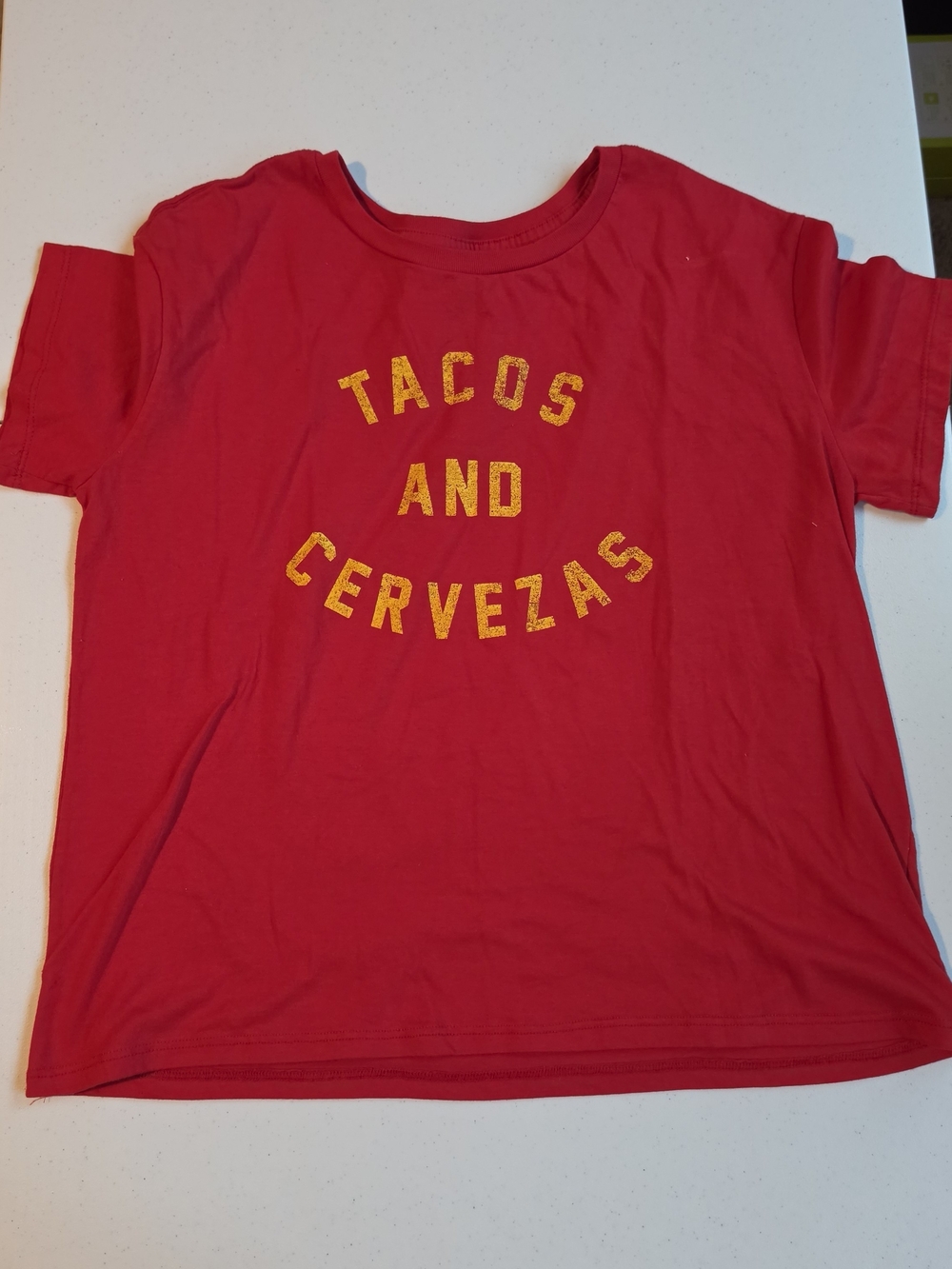 Red Graphic Tee - "Tacos and Cervezas"